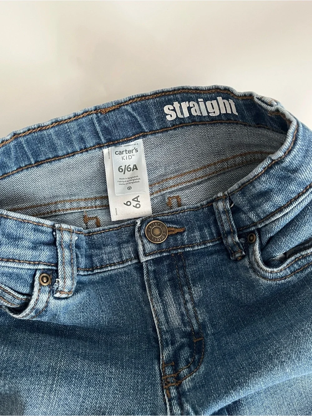 Carters Kid Straight Leg Jean. Boy Size 6